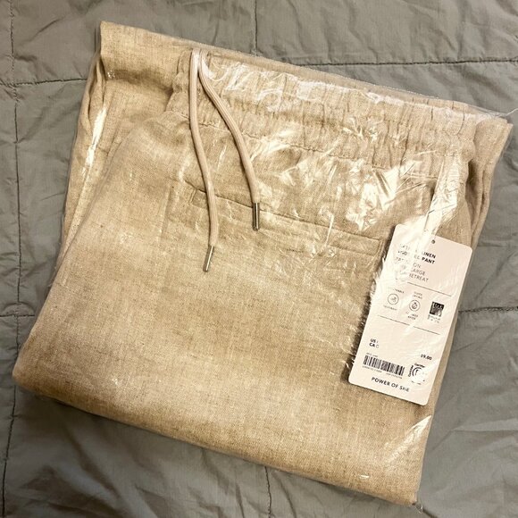 NWT Athleta Retreat Wide Leg Linen Pant Undyed Large - Picture 5 of 6